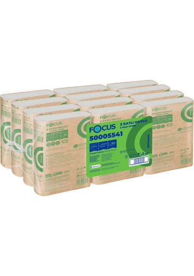 Focus Optimum Z Katlama Kağıt Havlu - 12 Paket X 150 Yaprak 1800 Adet - 2 Katlı - 20x20 Cm