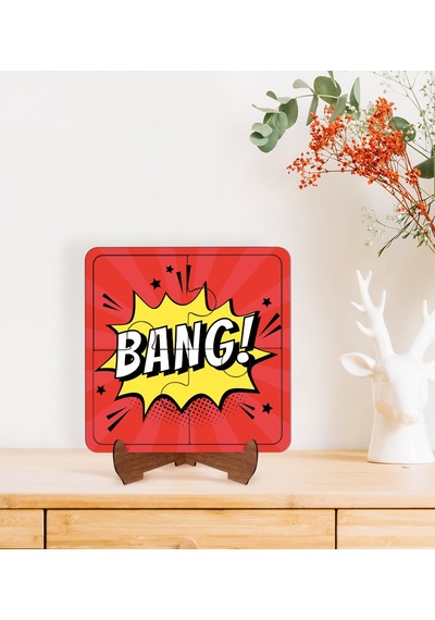 Bk Gift Pop Art Tasarımlı Ahşap Standlı Puzzle Çerçeve-38