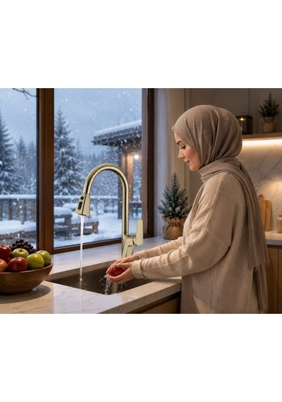 Matte Gold Spiralli Arıtma Çıkışlı Evye Bataryası Acar 34.01.321s Çok Renkli
