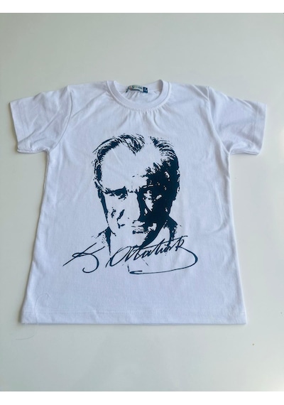 Gala Atatürk Baskılı Çocuk Tişört Beyaz