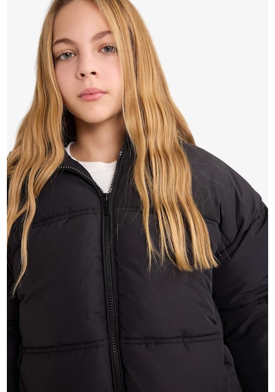 Defacto Kapüşonlu Mont Kız Çocuk F5876a826spbk27 Siyah-bk27