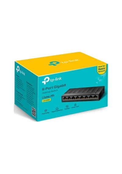 8 Portlu 10/100/1000 Mbps Ethernet Switch, Plastik Gövde