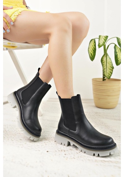 Nesil Shoes Dvm 5004 Siyah Çift Lastikli Kadın Bot-siyah Siyah