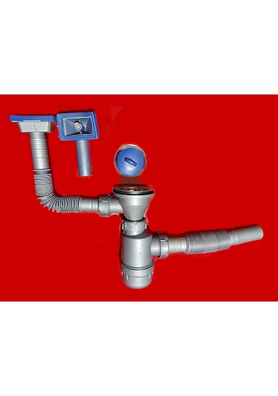 Yapıtaşı YT63 Taslı Dik-Yandan Taşmalı Mutfak Evye sifonu Gri