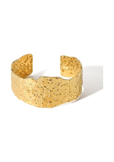 Chavin Gold Kalın Kelepçe Dizayn Çelik Kadın Bileklik Et80sr