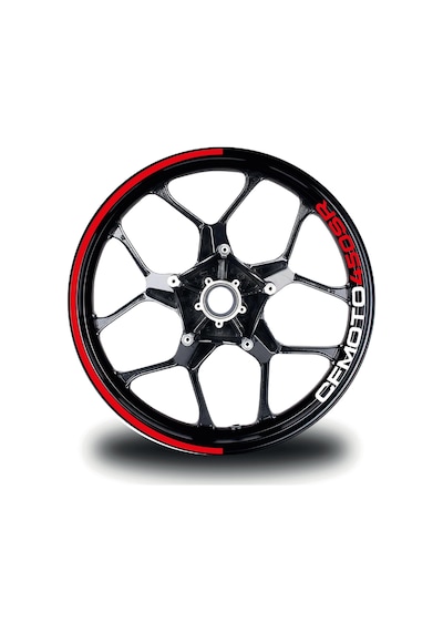 Cfmoto 450sr Jant Sticker İç Yazılı Yarım Dış Daire Şerit Etiket Modeli Kırmızı