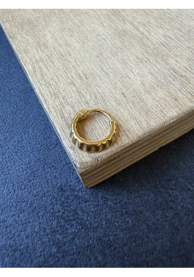 316 L Cerrahi Çelik Otantik Desenli Model Halka Piercing Açık Sarı
