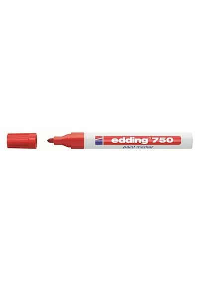 Edding 750 Yuvarlak Uç Kırmızı Opak Marker Kalem 2-4 MM 10'lu Paket