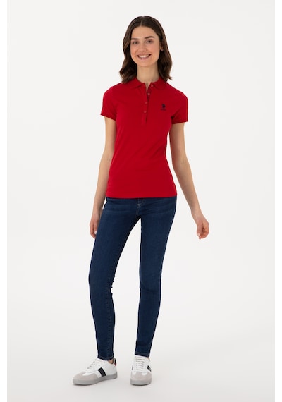 U.S. Polo Assn. Kadın Kırmızı Basic Polo Yaka Tişört 50300896-VR171