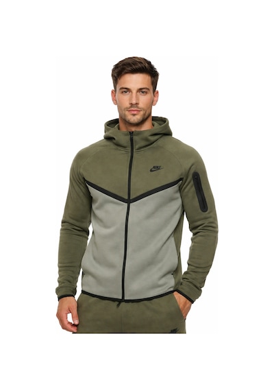 Nike Tech Fleece Full Zip Windrunner Hoodie Kapüşonlu Unisex Sweatshirt Haki Yeşil Haki Yeşil