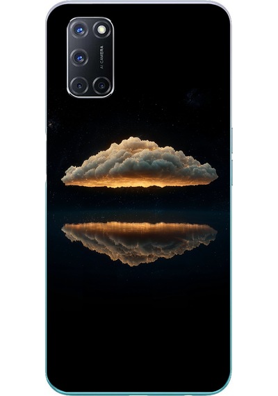 Oppo A52 Uyumlu Bulut Yansıması Baskılı Silikon Kılıf Renkli