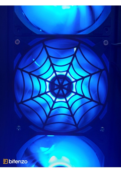Örümcek Ağı Desenli 120x120 Mm Oyun Pc Aksesuarı, Masaüstü Bilgisayar Fan Kapağı Siyah