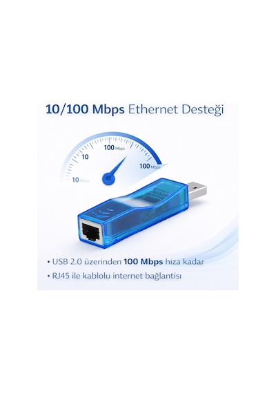 Usb To Ethernet Adaptör, Usb Rj45 Dönüştürücü, Usb Ethernet, Usb Network Kartı