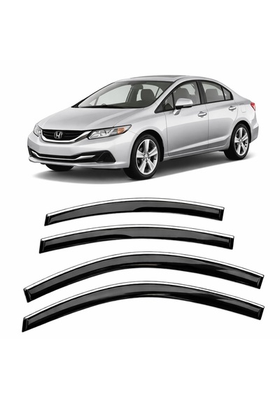 Honda Civic 2012-2016 Slim Krom Cam Rüzgarlığı 4 Parça