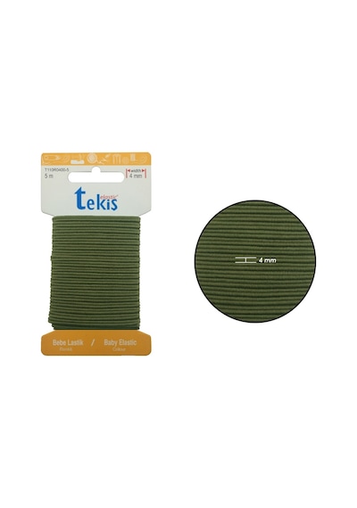 4 Mm Haki Bebe Lastik - 5 Metre