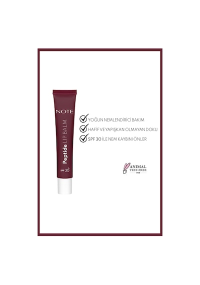 Note Cosmetique Peptide Lip Balm SPF 30 Nemlendirici ve Parlatıcı Renkli Dudak Balmı - 04 Berry Glow - Mor