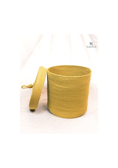 Mavaux Çok Amaçlı,kapaklı 30cm-30cm Büyük Boy, Sepet, Jüt, Hasır, Dokuma Sepet, Düzenleyici Jüt