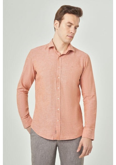 Bisse Erkek Slim Fit Uzun Kollu Spor Gömlek Kıremıt Gm23y231059 D26 Çok Renkli