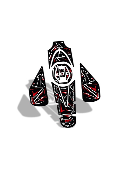 GP Kompozit Bajaj Pulsar NS 200 2011-2024 Uyumlu Tank Pad Seti Kırmızı