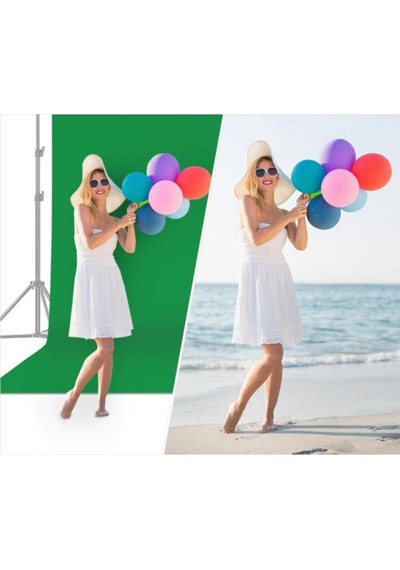 Lens Chromakey Green Screen Greenbox Yeşil Fon 150x200 Cm Fotoğraf Stüdyosu Youtube Tiktok Için Arkaplan Yeşil