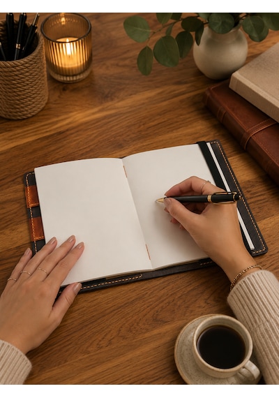 Bilikolik Hakiki Deri A5 Defter Kılıfı, El Yapımı, Telefon Cepli Ajanda Organizer, Defter Ve Kalem Dahil Koyu Kahve - Turuncu Bilikolik Hakiki Deri A5 Defter Kılıfı, El Yapımı, Telefon Cepli Ajanda Organizer, Defter Ve Kalem Dahil Koyu Kahve - Turuncu