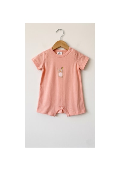Fuar Baby Miniklere Özel Kız & Erkek Bebek Pamuklu Kısa Paça Tulum Baykuş Desenli Fuar Baby Miniklere Özel Kız & Erkek Bebek Pamuklu Kısa Paça Tulum Baykuş Desenli