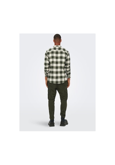 Only & Sons Onsgudmund Ls Checked Shirt Noos Erkek Yeşil Uk Gömlek - 22007112 haki