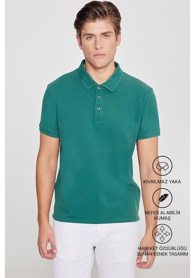 Ac&Co / Altınyıldız Classics Erkek Koyu Yeşil Slim Fit Dar Kesim Polo Yaka Kısa Kollu Tişört 4A4820200001Kyls Yeşil Ac&Co / Altınyıldız Classics Erkek Koyu Yeşil Slim Fit Dar Kesim Polo Yaka Kısa Kollu Tişört 4A4820200001Kyls Yeşil
