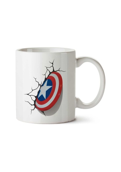 Captain America Shield Kalkan İki Tarafı Baskılı Kupa Bardak Çok Renkli
