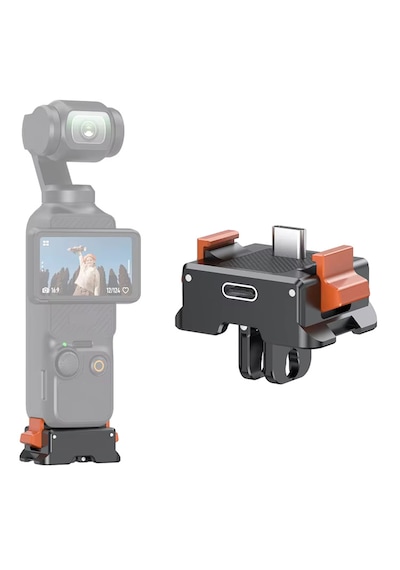 Teknoroket Djı Osmo Pocket 4 ve 3 Manyetik Şarj Standı Ve Quick Release Tutucu Type-c Şarjlı Alüminyum Tripod Adaptörü