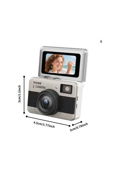 48mp 4k Mini Dijital Fotoğraf Makinesi 2.4'' Döner Selfie Ekranı Otomatik Odaklama Led Flaş Şarj Edilebilir Siyah - 913421808