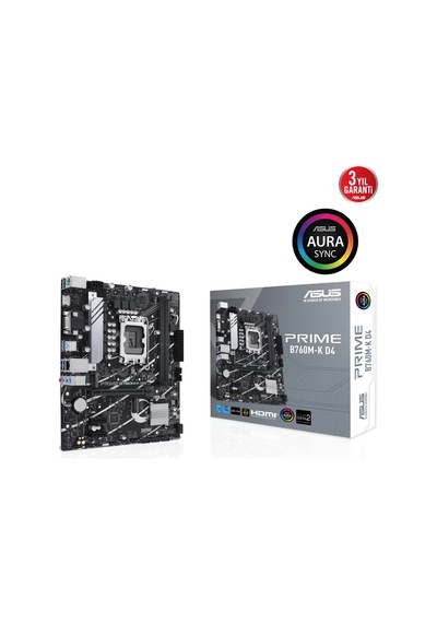 Asus Prime B760m-k D4 Intel B760 Soket 1700 Ddr4 5333 Oc Mhz Matx Gaming Oyuncu Anakart Kdo