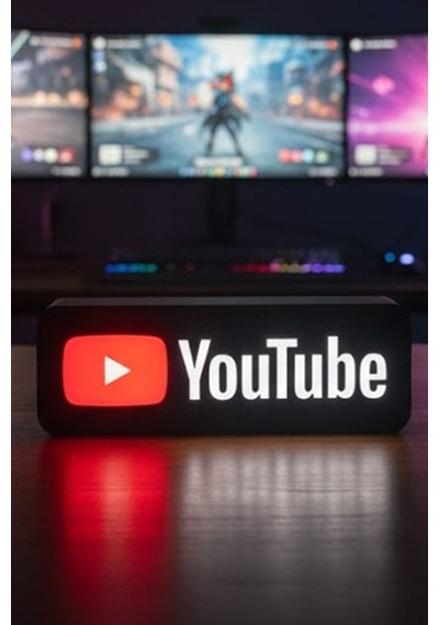 Youtube Logolu Dekoratif Aydınlatma Çok Renkli