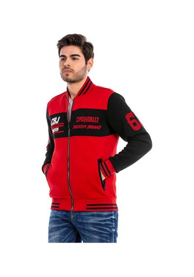 Cipo & Baxx Cl500 Erkek Kaşe Kolej Mont Slim Fit, Düğmeli, Kışlık Şık Tasarım Kırmızı
