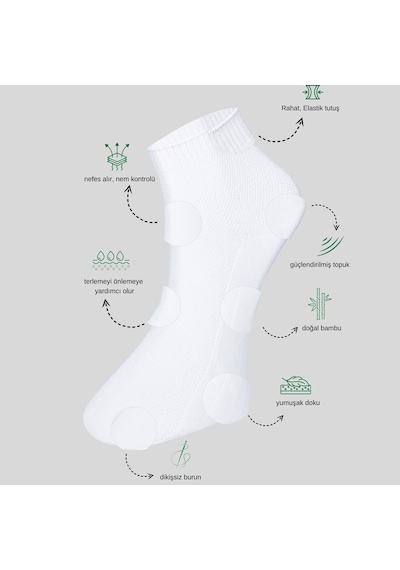Kral Socks Erkek Patik Lacose Kabartma Desenli 5 Adet Bambu Dikişsiz Parfüm