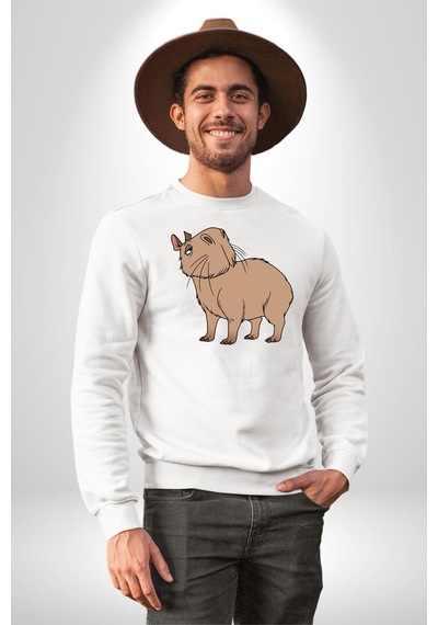 Chispi Unisex Beyaz Sweatshirt Beyaz