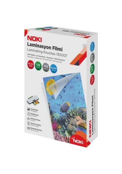 Noki Laminasyon Film 125mic 78x102mm 7,80cmx10,20cm 100 Lü Pvc Kimlik Tipi