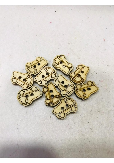 Ahşap Bebek Düğmesi 6 Adet 1,5 Cm / Ahşap Rengi