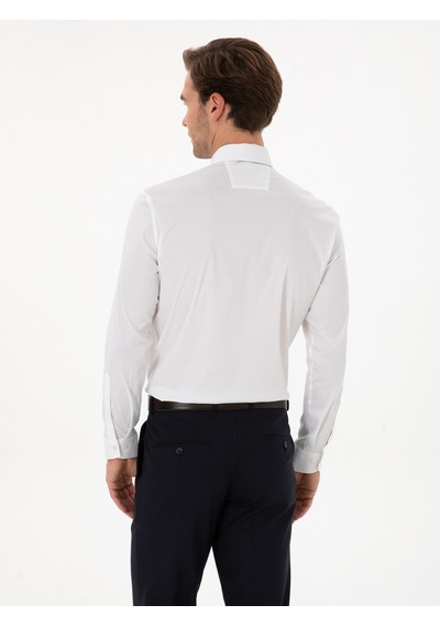 Cacharel Beyaz Slim Fit Pamuk Karışımlı Gömlek