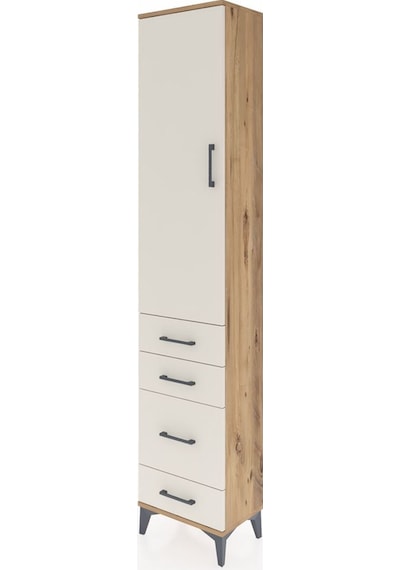 Arges Dolap 2 Raflı 4 Çekmeceli Tek Askılı 44x30x221 Çam-aytaşı Atlas Çam