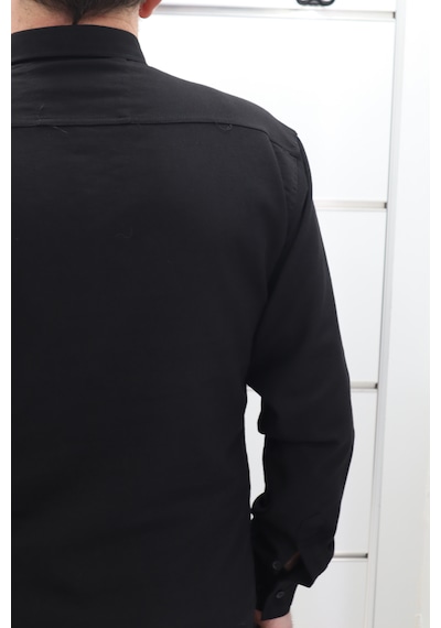 Becces Dmctekstil Erkek 007 Düz Spor Kesim Dar Kalıp Cepsiz Uzun Kollu Yazlık Keten Gömlek Siyah Becces Dmctekstil Erkek 007 Düz Spor Kesim Dar Kalıp Cepsiz Uzun Kollu Yazlık Keten Gömlek Siyah