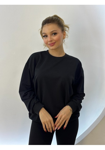 Düz Renk Kadın Sweatshirt Gri