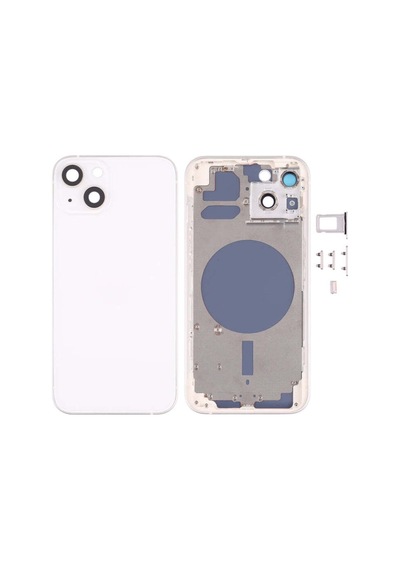Apple Uyumlu iPhone 13 Kasa Boş Sim Kart Tepsisi Ve Yan Tuşlar Ve Kamera Lensi Beyaz İnd08211