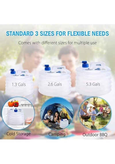 Musluk  Kapaklı Akordiyon Portatif 10 Litre Bidon Container Kova