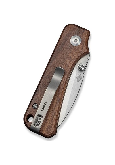 Civivi Baby Banter Slip Joint Guibourtia Wood Handle Satin Finished Nitro-v Blade Kamp Çakı Kahverengi