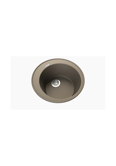 Polex Cristalüx Granit Evye P-06 Toprak Tezgah Altı Ve Tezgah Üstü Oval Mutfak Evyesi 51.5x51.5 CM