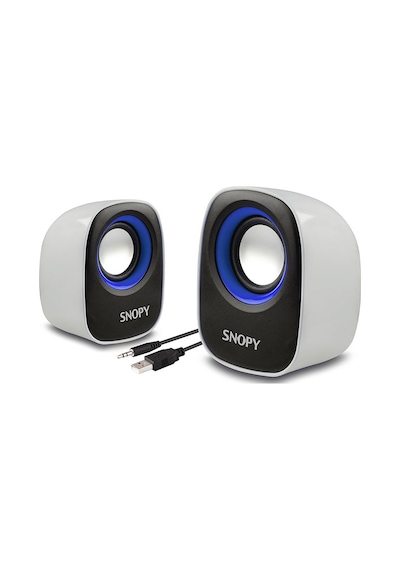 Snopy Sn-120 Beyaz-Mavi Usb Mini Hoparlör
