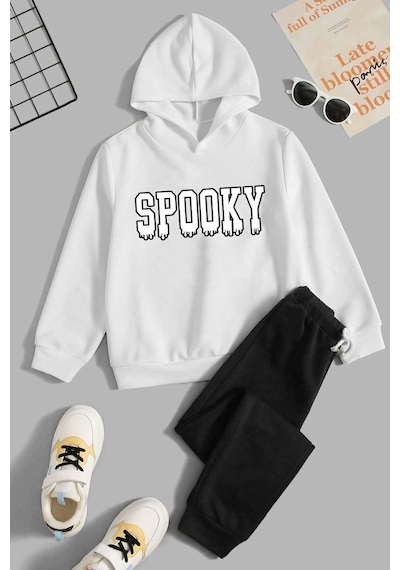 Uyguntarz Çocuk Spooky Eşofman Takımı Beyaz