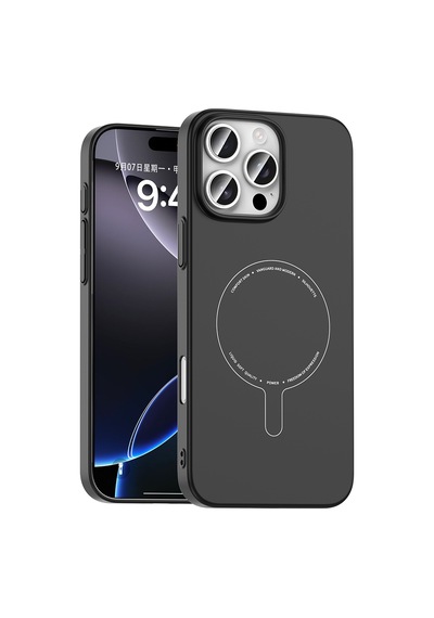 Maks Technology iPhone Uyumlu 16 Pro Kılıf M-safe Şarj Özellikli Kamera Korumalı Mkst Elio Sert Pc Kapak - Lila