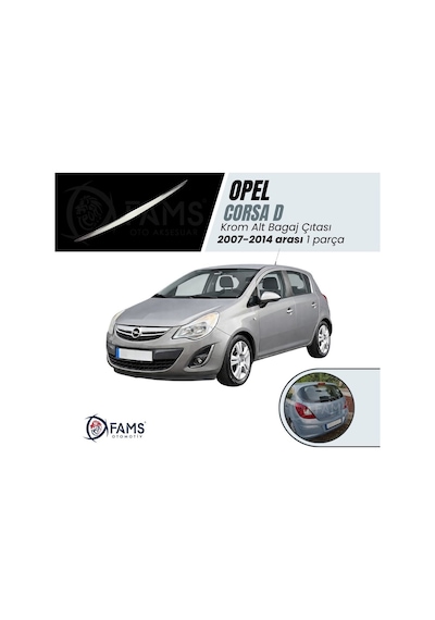Opel Corsa D Krom Bagaj Alt Çıtası 2007-2014 Arası P.Çelik